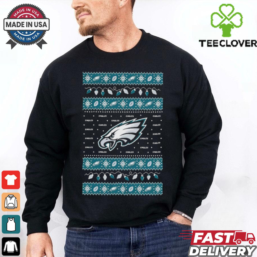 Official Philadelphia Eagles NFL Holiday Lights Ugly Christmas Sweater 2024 t shirt Official Philadelphia Eagles NFL Holiday Lights Ugly Christmas Sweater 2024 t shirt