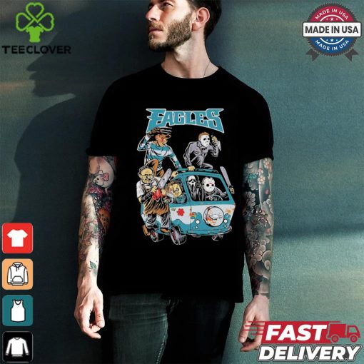 Official Philadelphia Eagles NFL Horror Characters Movie Hippie Halloween Shirt
