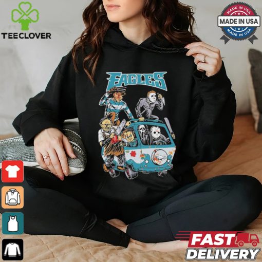 Official Philadelphia Eagles NFL Horror Characters Movie Hippie Halloween Shirt
