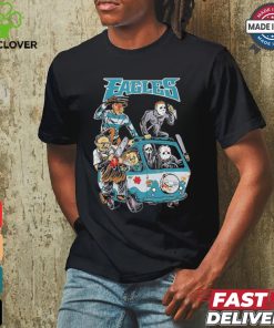 Official Philadelphia Eagles NFL Horror Characters Movie Hippie Halloween Shirt