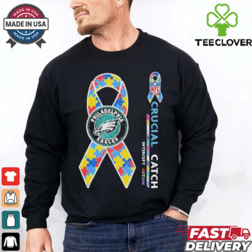 Official Philadelphia Eagles Philly Cancer NFL Crucial Catch Intercept Autism T shirts