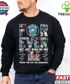 Official Philadelphia Eagles Philly Not Just When We Win Thank You For The Memories Super Bowl LIX 2025 Signatures T shirts
