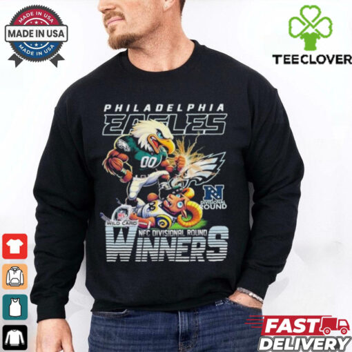 Official Philadelphia Eagles Stomp Los Angeles Rams Winners 2025 NFC Divisional NFL Round Mascot T shirts