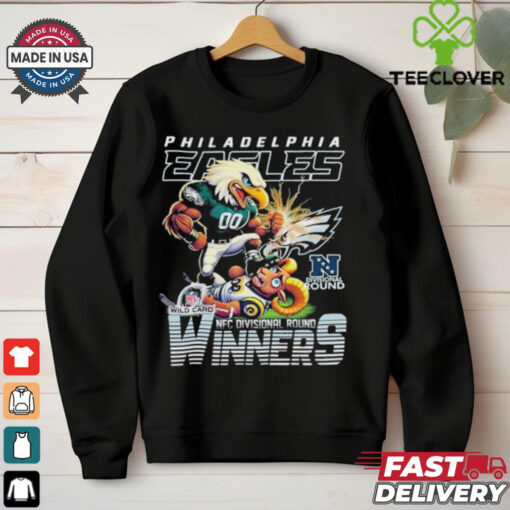 Official Philadelphia Eagles Stomp Los Angeles Rams Winners 2025 NFC Divisional NFL Round Mascot T shirts