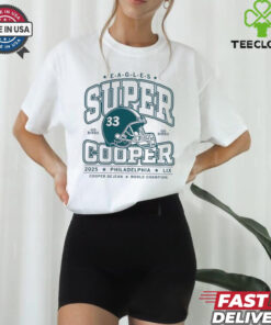 Official Philadelphia Eagles Super Cooper go birds 2025 helmet shirt