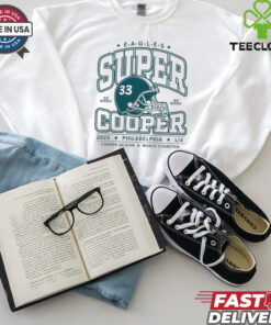 Official Philadelphia Eagles Super Cooper go birds 2025 helmet shirt