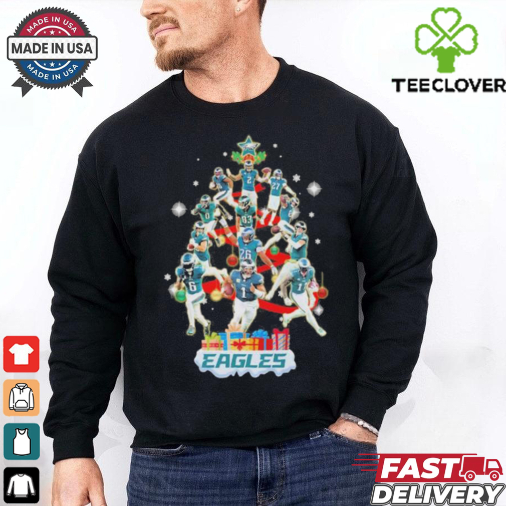 Official Philadelphia Eagles Team Christmas Tree Happy Holiday Shirt Official Philadelphia Eagles Team Christmas Tree Happy Holiday Shirt