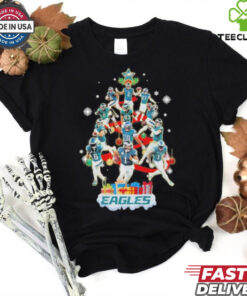 Official Philadelphia Eagles Team Christmas Tree Happy Holiday Shirt