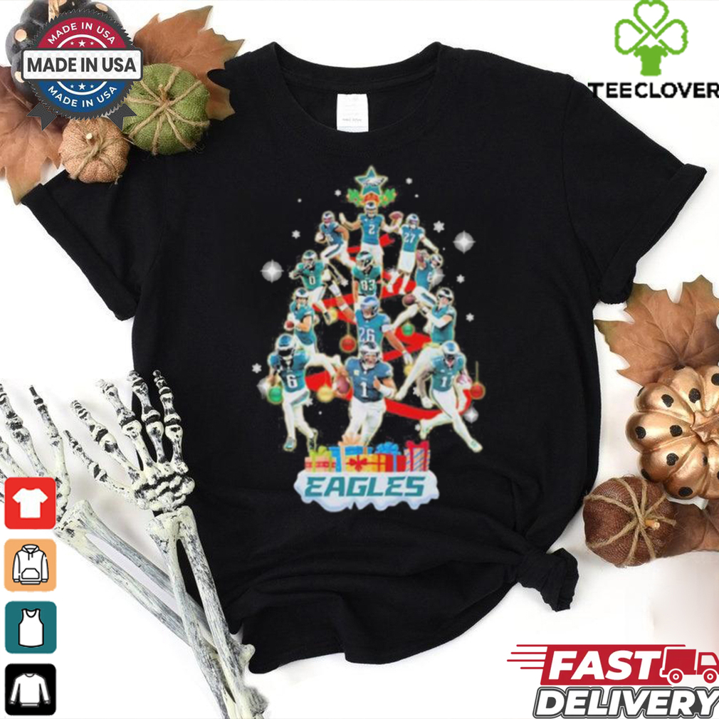 Official Philadelphia Eagles Team Christmas Tree Happy Holiday Shirt Official Philadelphia Eagles Team Christmas Tree Happy Holiday Shirt