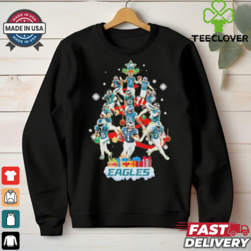 Official Philadelphia Eagles Team Christmas Tree Happy Holiday Shirt