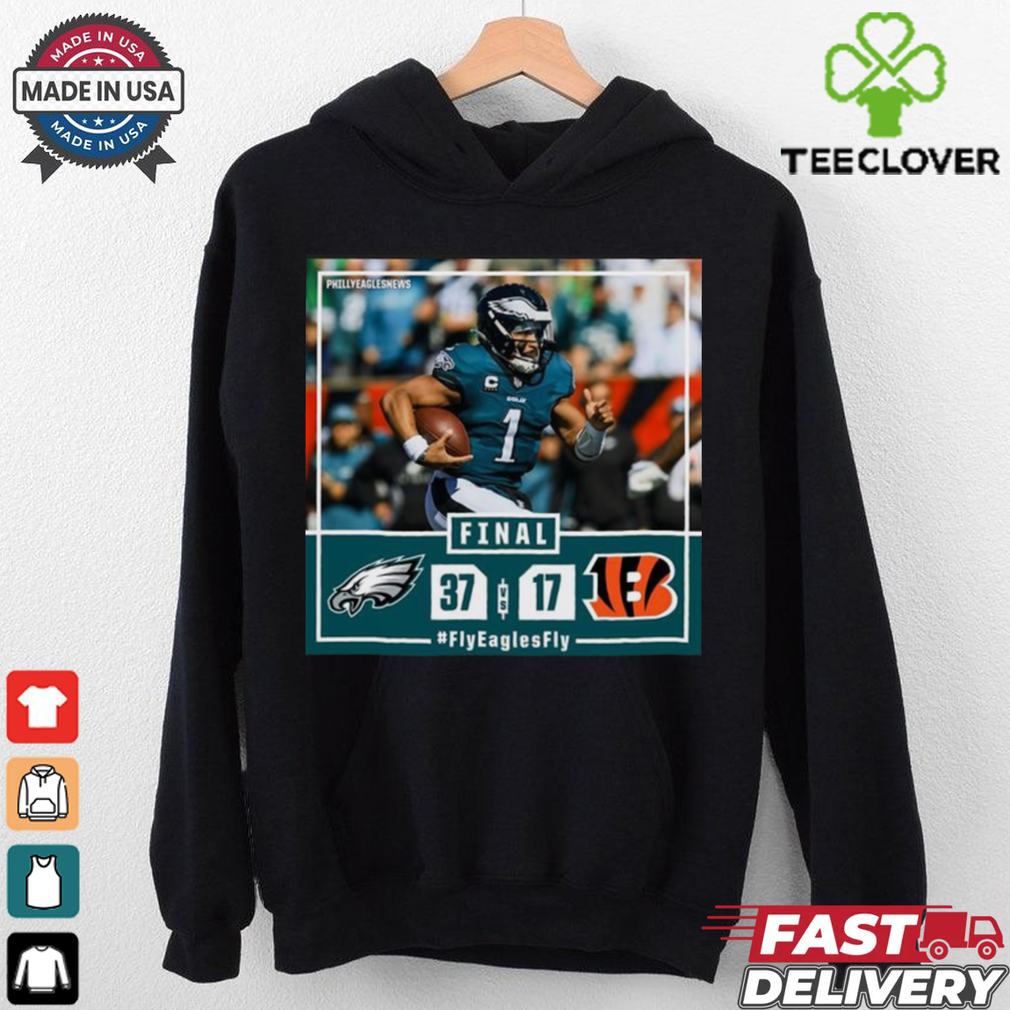 Official Philadelphia Eagles Win 37 17 Cincinnati Bengals NFL Finals Score Shirt Official Philadelphia Eagles Win 37 17 Cincinnati Bengals NFL Finals Score Shirt