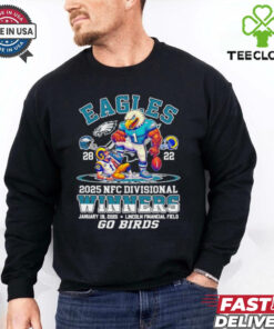 Official Philadelphia Eagles vs Los Angeles Rams Mascots 2025 NFC Divisional Winners Lincoln Financial Field Go Birds shirt