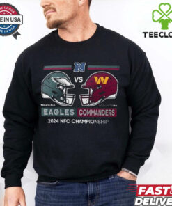 Official Philadelphia Eagles vs Washington Commanders NFL Football 2024 NFC Championship Conference Matchup Helmet t shirt