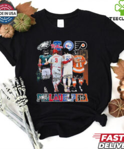 Official Philadelphia Eagles x Philadelphia Phillies x Philadelphia 76ers x Philadelphia Flyers Signature T Shirt 3 Official Philadelphia Eagles x Philadelphia Phillies x Philadelphia 76ers x Philadelphia Flyers Signature T Shirt
