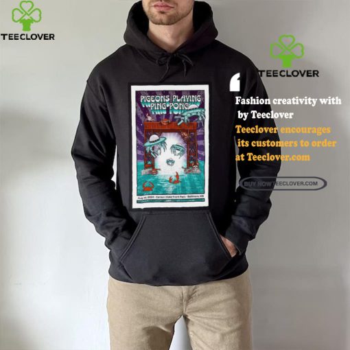 Official Pigeons Playing Ping Pong August 1 2024 Canton Waterfront Park Baltimore MD Concert Poster T Shirt