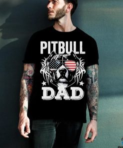 Official Pitbull Dad USA Flag T Shirt