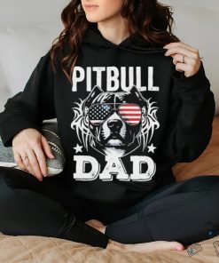 Official Pitbull Dad USA Flag T Shirt