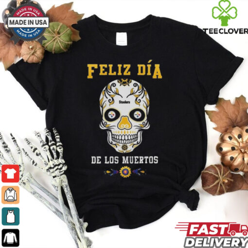 Official Pittsburgh Steelers Football Feliz Dia De Los Muertos Skull 2024 Shirt