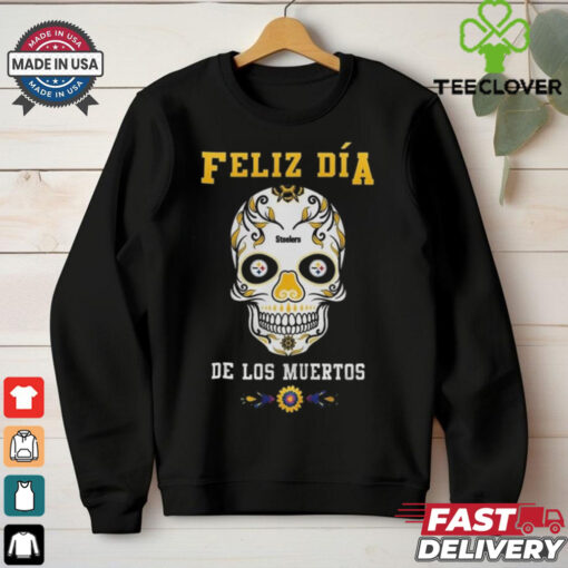 Official Pittsburgh Steelers Football Feliz Dia De Los Muertos Skull 2024 Shirt