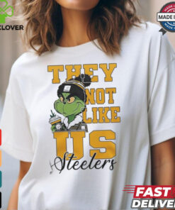 Official Pittsburgh Steelers Grinch They Not Like Us Steelers White Version T Shirt