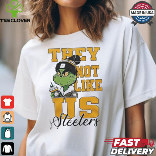 Official Pittsburgh Steelers Grinch They Not Like Us Steelers White Version T Shirt