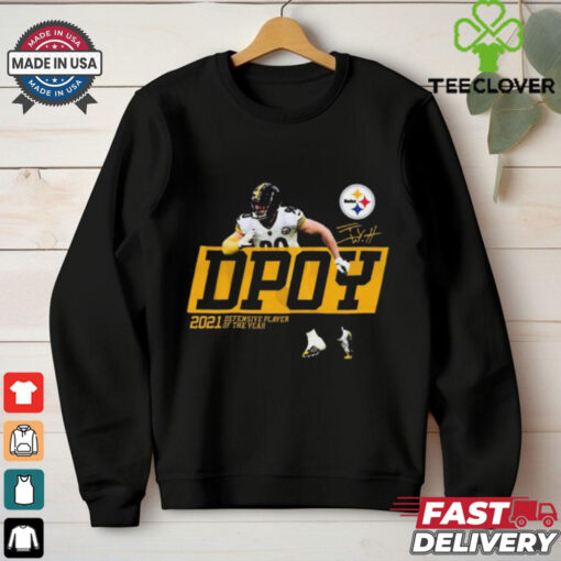 Official Pittsburgh Steelers NFL #90 T.J. Watt 2021 Defensive Player of the Year Signature t shirt