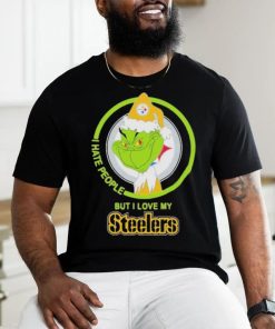 Official Pittsburgh Steelers NFL Christmas Grinch I Hate People But I Love My Favorite Football Team Shirt