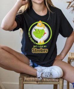 Official Pittsburgh Steelers NFL Christmas Grinch I Hate People But I Love My Favorite Football Team Shirt