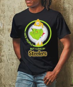 Official Pittsburgh Steelers NFL Christmas Grinch I Hate People But I Love My Favorite Football Team Shirt