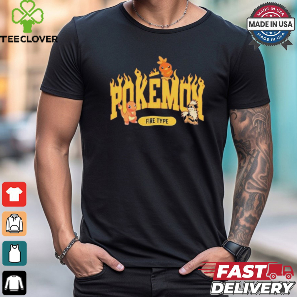 Official Pokemon Fire Type 2024 Graphic T Shirt Official Pokemon Fire Type 2024 Graphic T Shirt