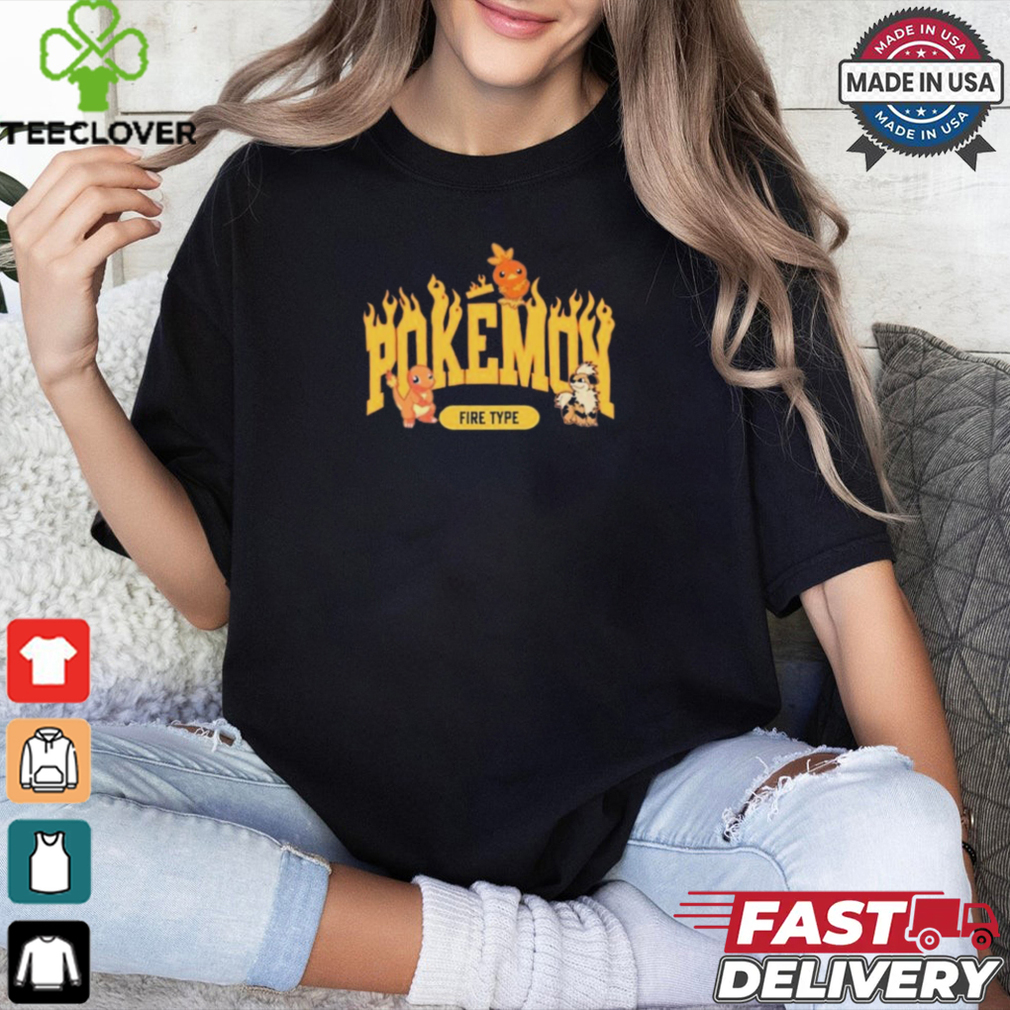 Official Pokemon Fire Type 2024 Graphic T Shirt Official Pokemon Fire Type 2024 Graphic T Shirt