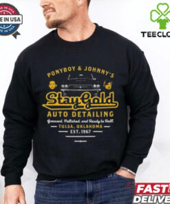 Official Ponyboy and Johnny Stay Gold Auto Detailing T shirt