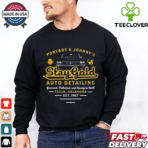 Official Ponyboy and Johnny Stay Gold Auto Detailing T hoodie, sweater, longsleeve, shirt v-neck, t-shirt