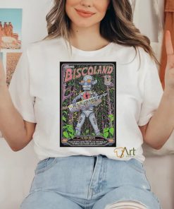 Official Poster Biscoland July 4 6 2024 Wonderland Forest in Lafayette NY t shirt