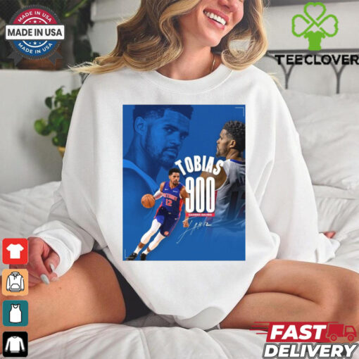 Official Poster Detroit Pistons Congratulations to Tobias Harris for playing in his 900th NBA game Signature t shirt
