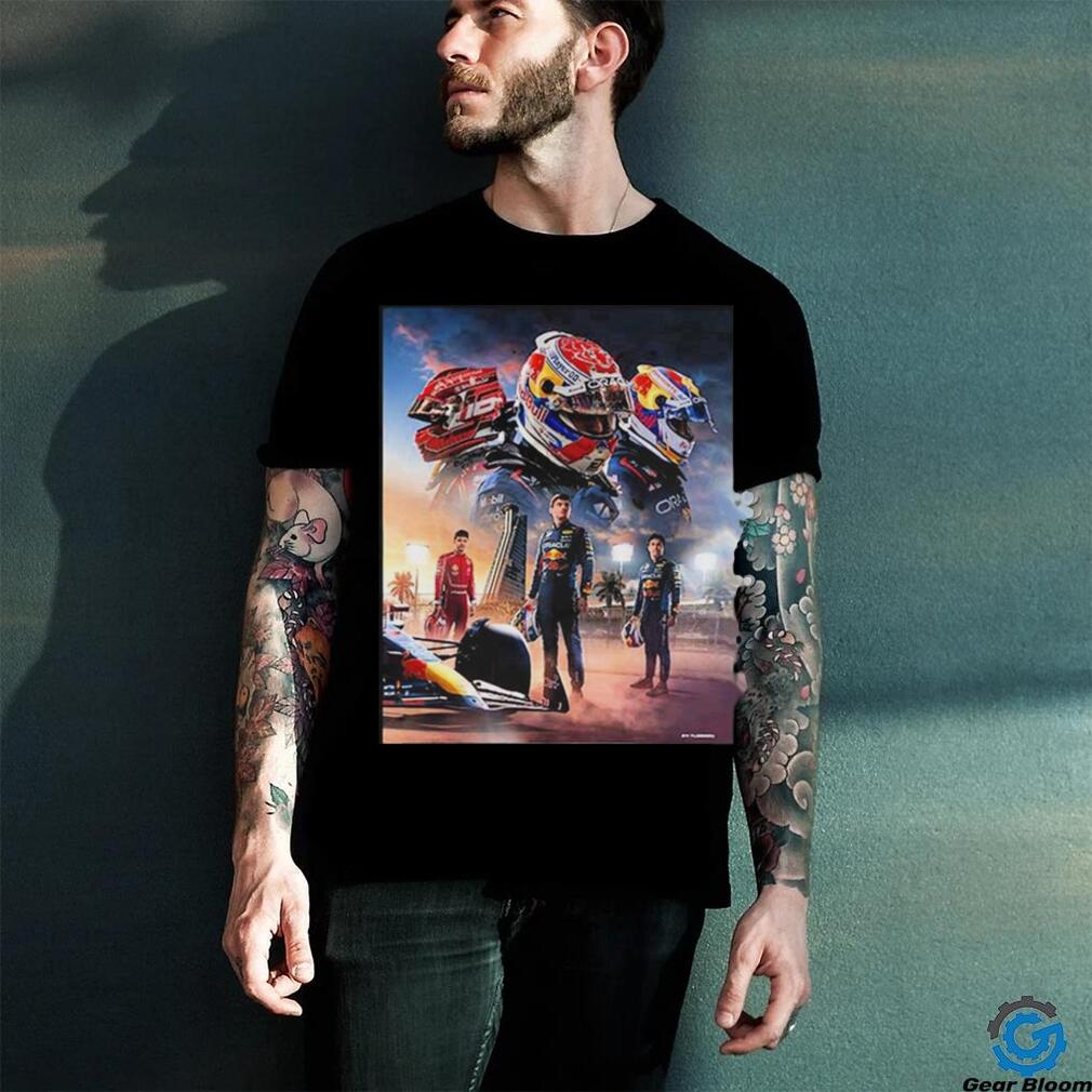 Official Poster For Max Verstappen Sergio Perez And Charles Leclerc Saudi Arabian GP Shirt Official Poster For Max Verstappen Sergio Perez And Charles Leclerc Saudi Arabian GP Shirt