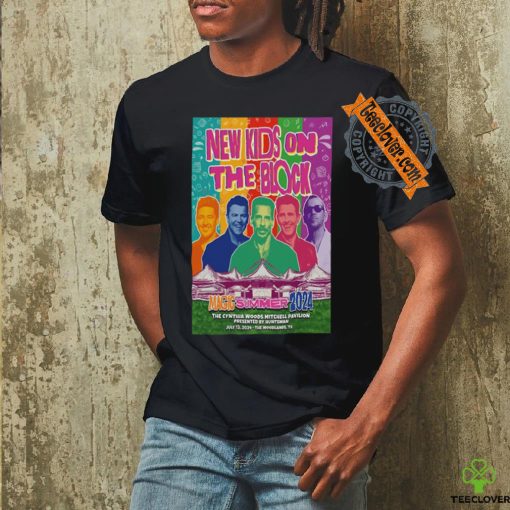 Official Poster New Kids On The Block Tour In Woodlands TX On July 13 2024 t shirt