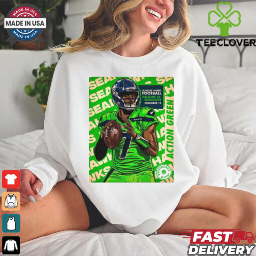 Official Poster Seattle Seahawks Vs Green Bay Packers Sunday Night Football December 15 2024 Washington’s Lottery t shirt
