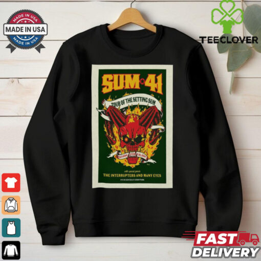 Official Poster Sum 41 Sept 28 2024 H E B Center Cedar Park TX t hoodie, sweater, longsleeve, shirt v-neck, t-shirt