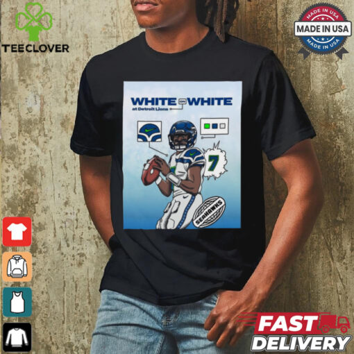 Official Poster The Monday Night Football Seattle Seahawks White On White At Detroit Lions t shirt