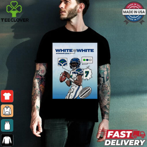 Official Poster The Monday Night Football Seattle Seahawks White On White At Detroit Lions t shirt