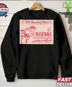 Official Poster The Subway Sun Baseball Interborough Subway And Elevated Line Serve The Major League Parks t shirt