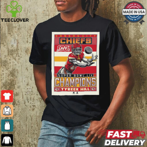 Official Poster Tyreek Hill Kansas City Chiefs Super Bowl LIV Champions Graphic t shirt