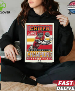 Official Poster Tyreek Hill Kansas City Chiefs Super Bowl LIV Champions Graphic t shirt