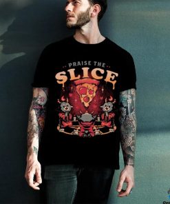Official Praise the Slice Cute Evil Dark Funny Baphomet Pizza T shirt