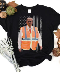 Official President Trump garbage truck truck worker vest usa flag maga 2025 T shirt