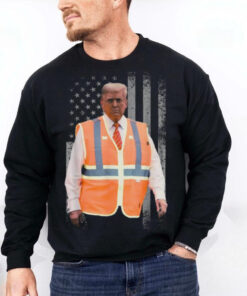 Official President Trump garbage truck truck worker vest usa flag maga 2025 T shirt