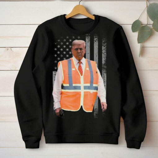 Official President Trump garbage truck truck worker vest usa flag maga 2025 T shirt
