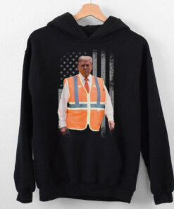 Official President Trump garbage truck truck worker vest usa flag maga 2025 T shirt