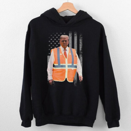 Official President Trump garbage truck truck worker vest usa flag maga 2025 T shirt